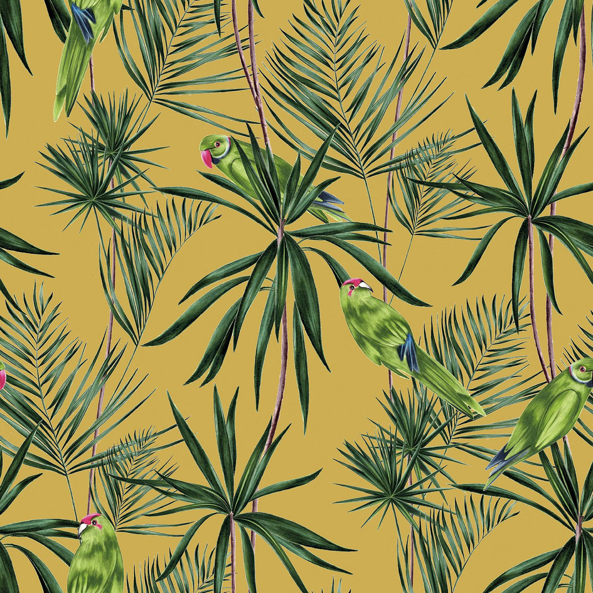 York Pebbles Mustard Paradise Wallpaper