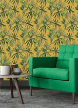 York Pebbles Mustard Paradise Wallpaper