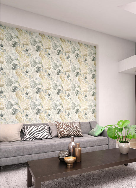 York Lana Light Grey Tropica Wallpaper