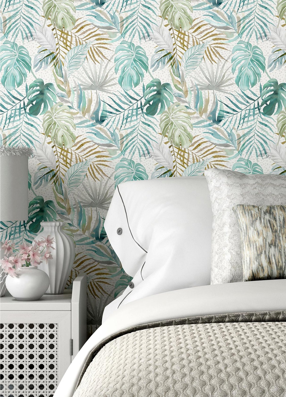 York Lana Aqua Tropica Wallpaper