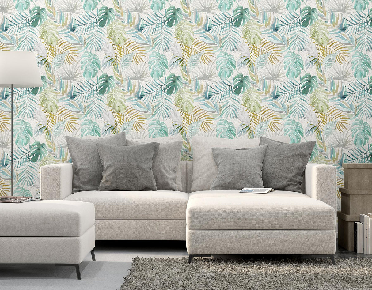 York Lana Aqua Tropica Wallpaper