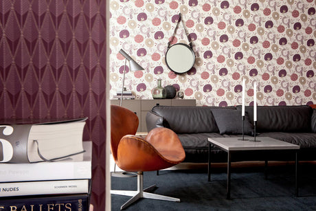 York Padma Purple Geometric Texture Wallpaper