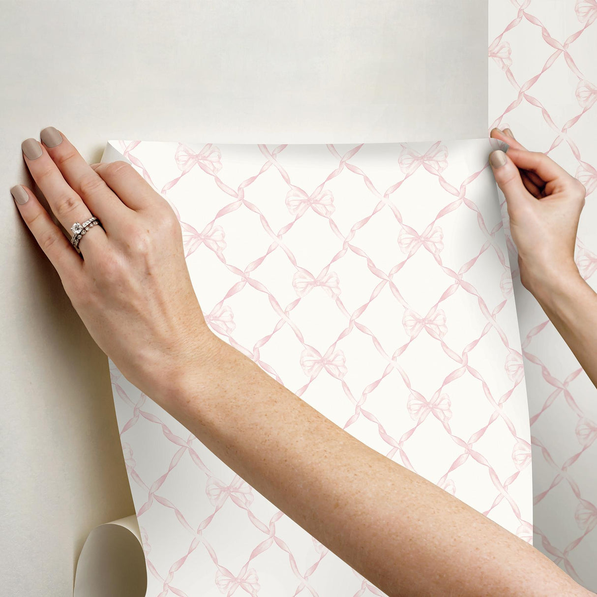 York Baby Bow Pink Jam Peel & Stick Wallpaper
