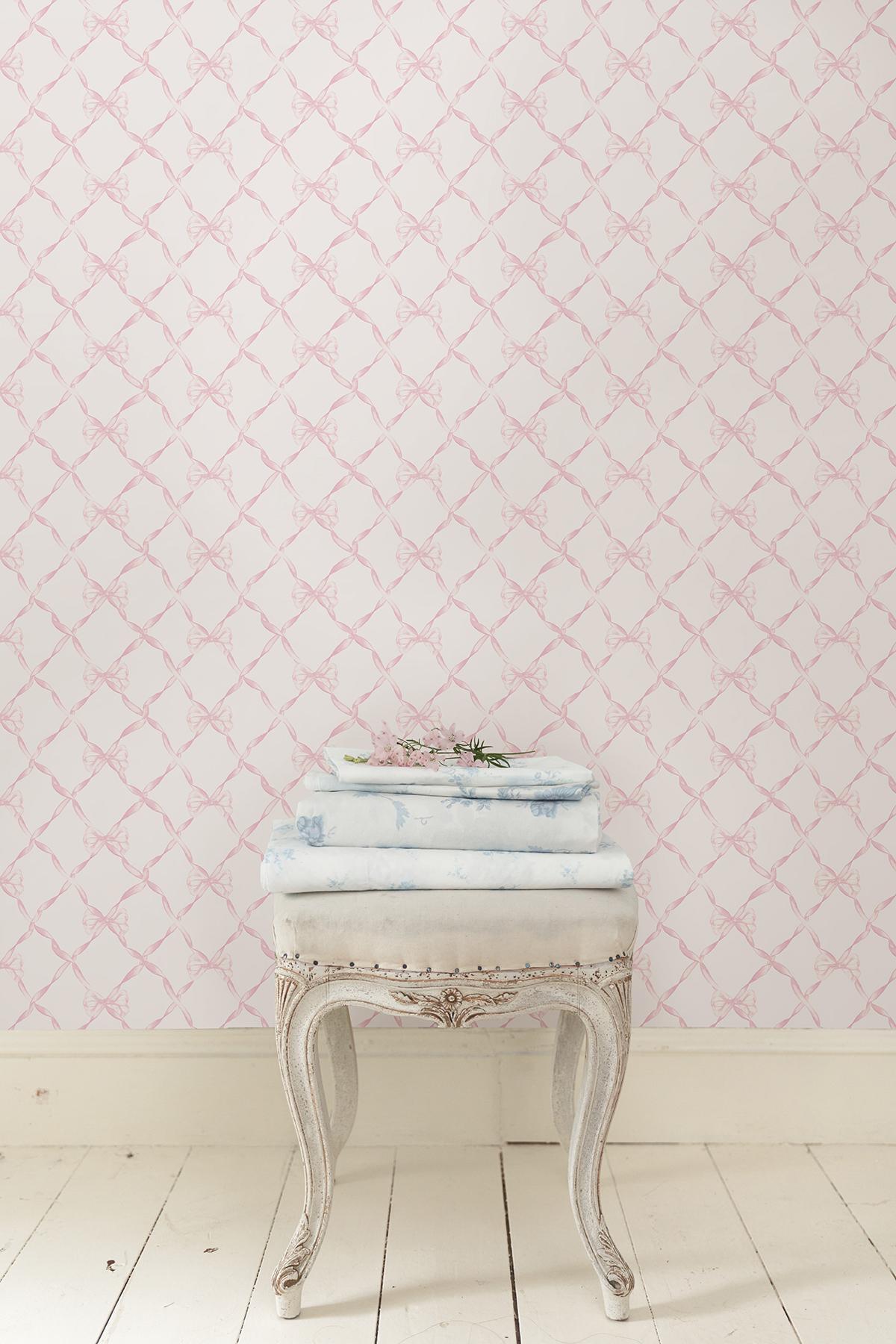 York Baby Bow Pink Jam Peel & Stick Wallpaper