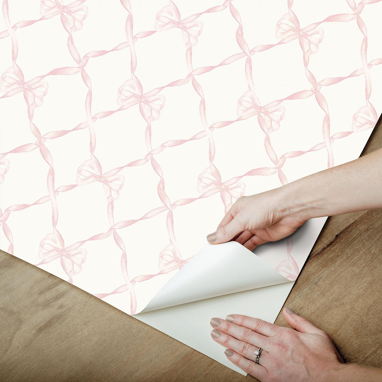 York Baby Bow Pink Jam Peel & Stick Wallpaper