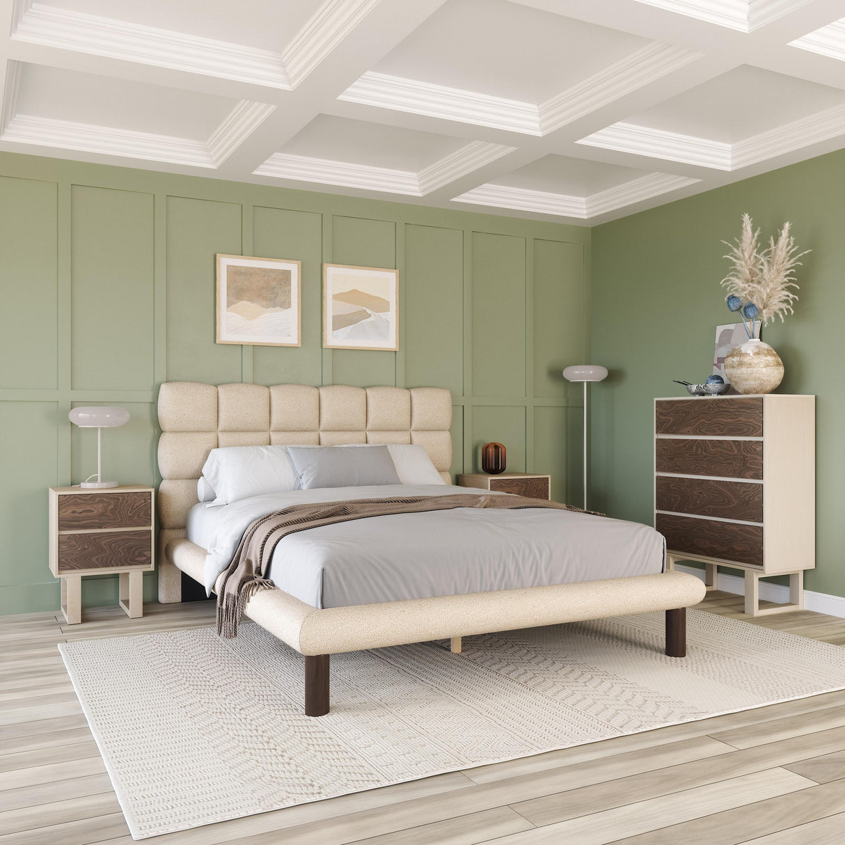ZUO Placid Queen Bed Beige