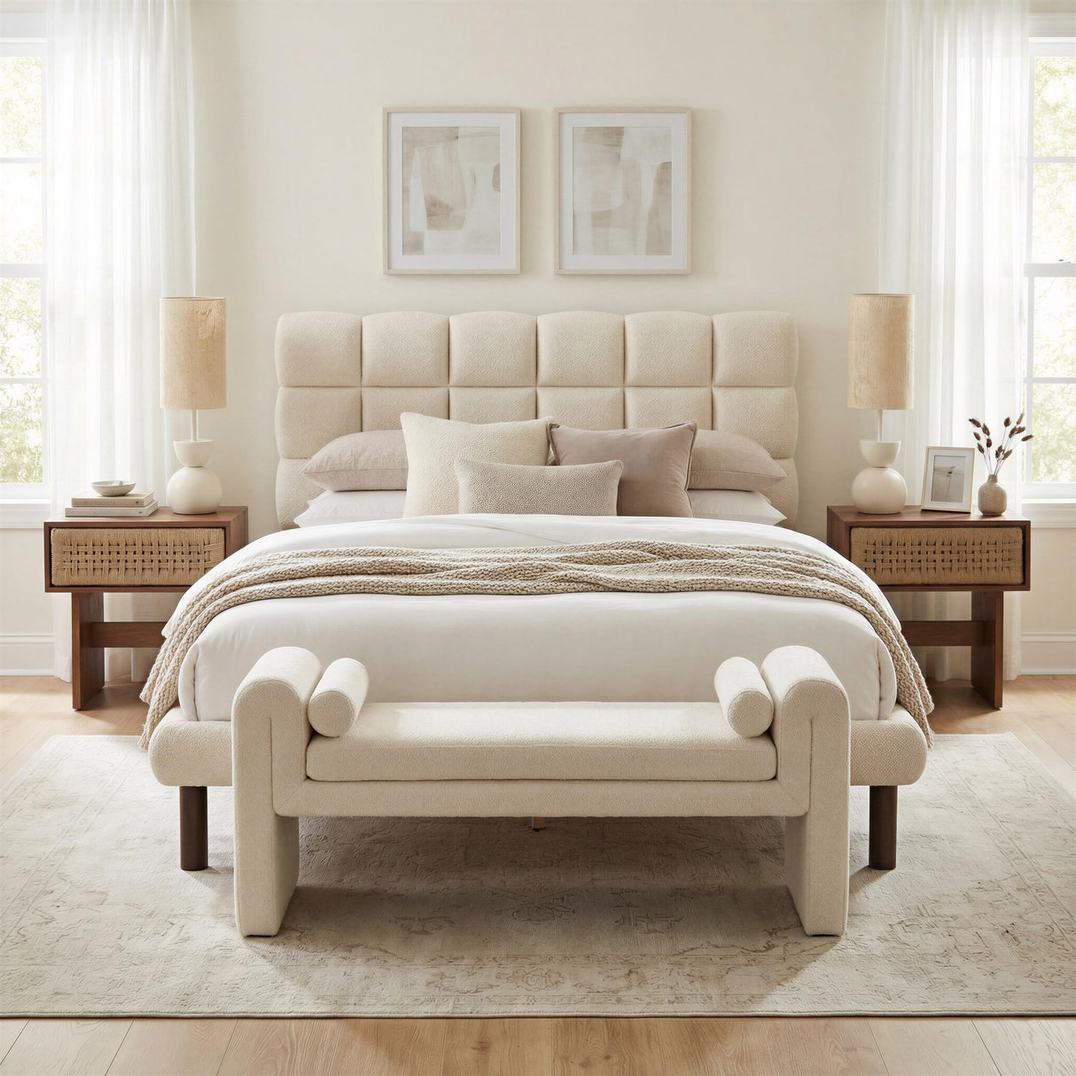 ZUO Placid Queen Bed Beige