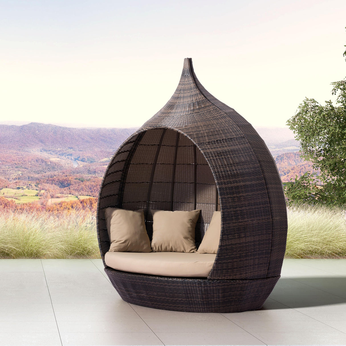 ZUO Martinique Beach Daybed Brown & Beige