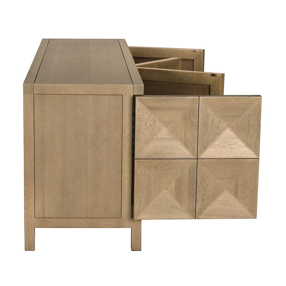 NOIR Quadrant 4 Door Sideboard Washed Walnut