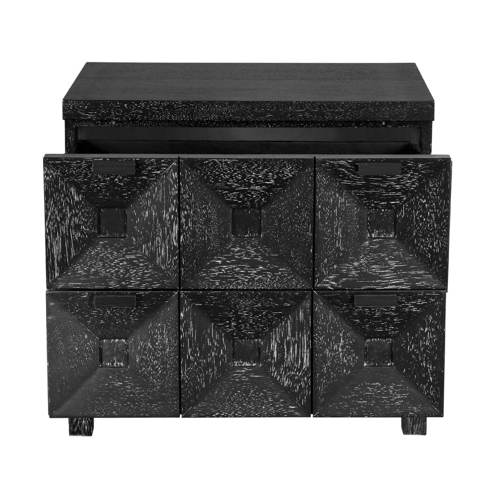 NOIR Musashi 2 Drawer Small Black Walnut