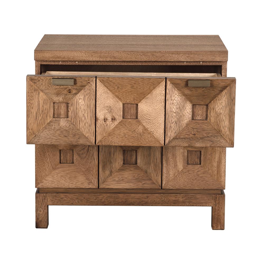 NOIR Musashi 2 Drawer Small Dark Walnut