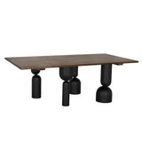NOIR Leandra Dining Table with Walnut Top