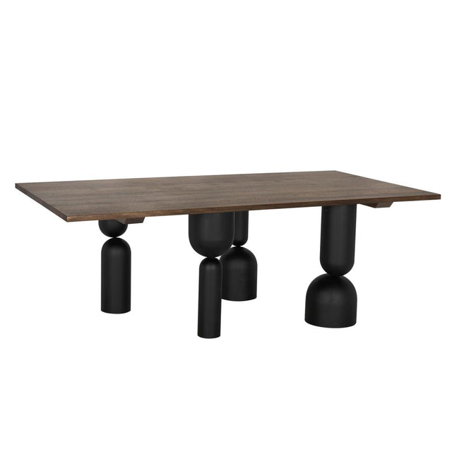 NOIR Leandra Dining Table with Walnut Top