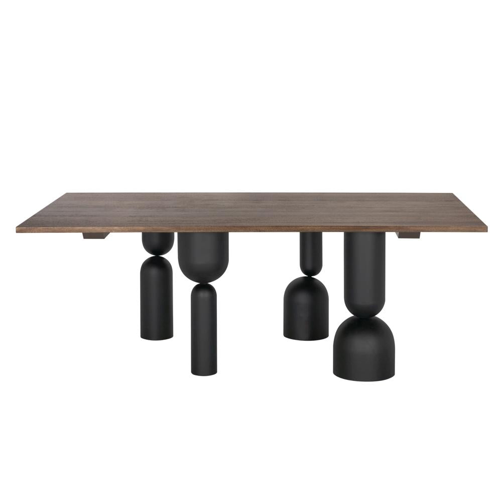 NOIR Leandra Dining Table with Walnut Top