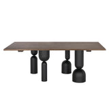 NOIR Leandra Dining Table with Walnut Top