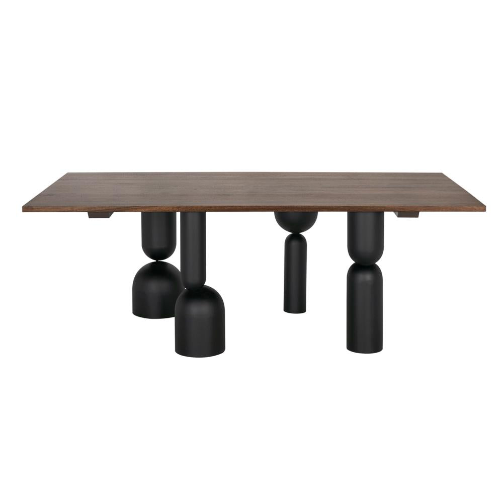 NOIR Leandra Dining Table with Walnut Top