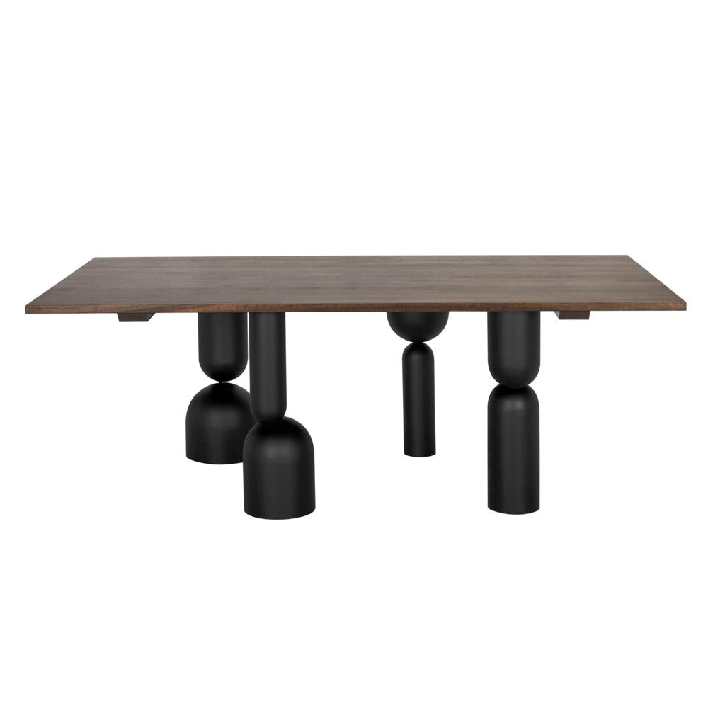 NOIR Leandra Dining Table with Walnut Top