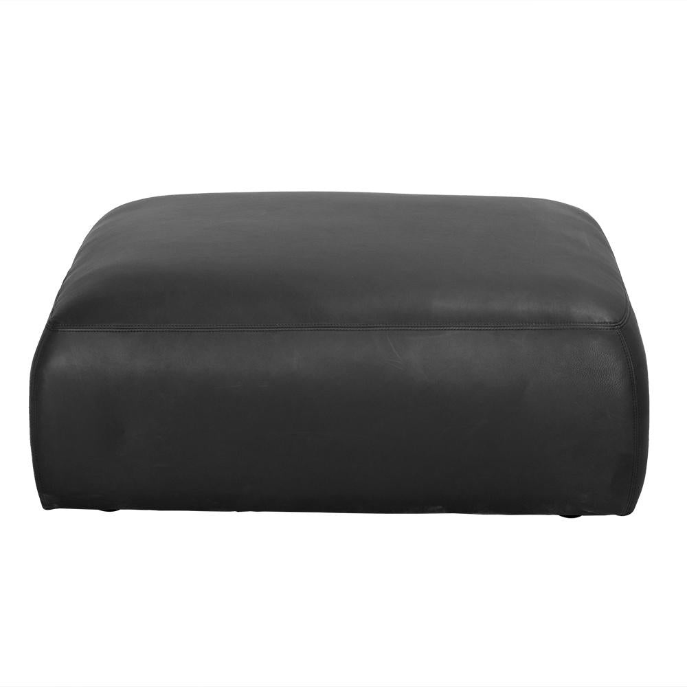 NOIR Augustus Modular Sofa Middle Santosa Matte Black Leather