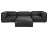 NOIR Augustus Modular Sofa Middle Santosa Matte Black Leather