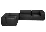 NOIR Augustus Modular Sofa Middle Santosa Matte Black Leather