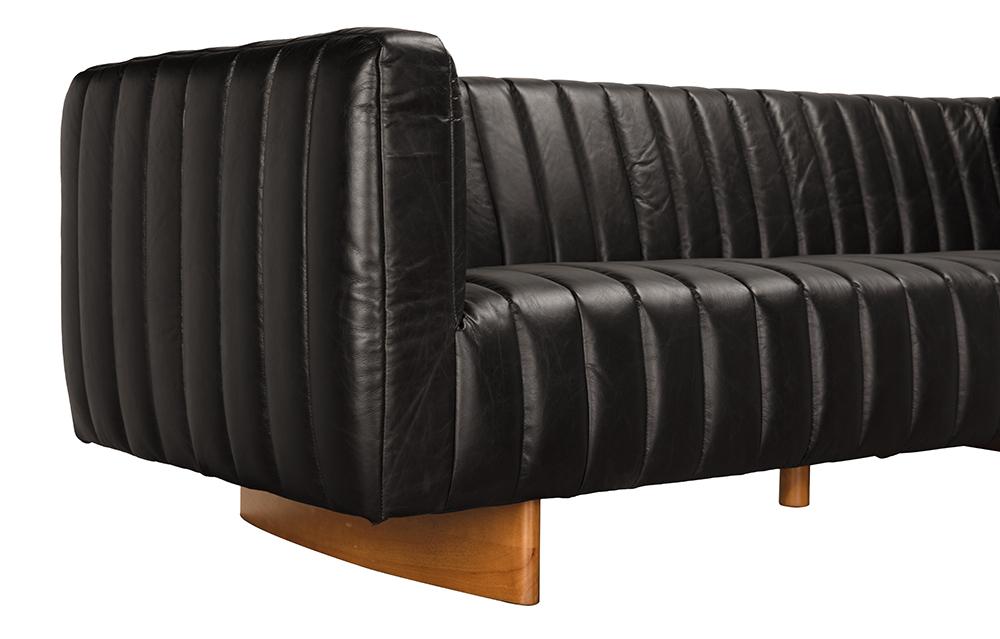 NOIR Khann Sofa Ebony Black Leather