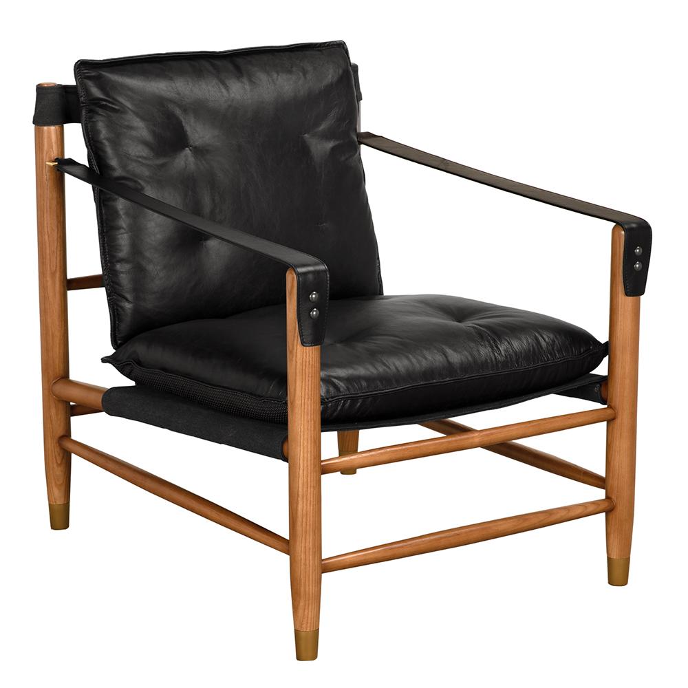 NOIR Luther Chair Ebony Black Leather