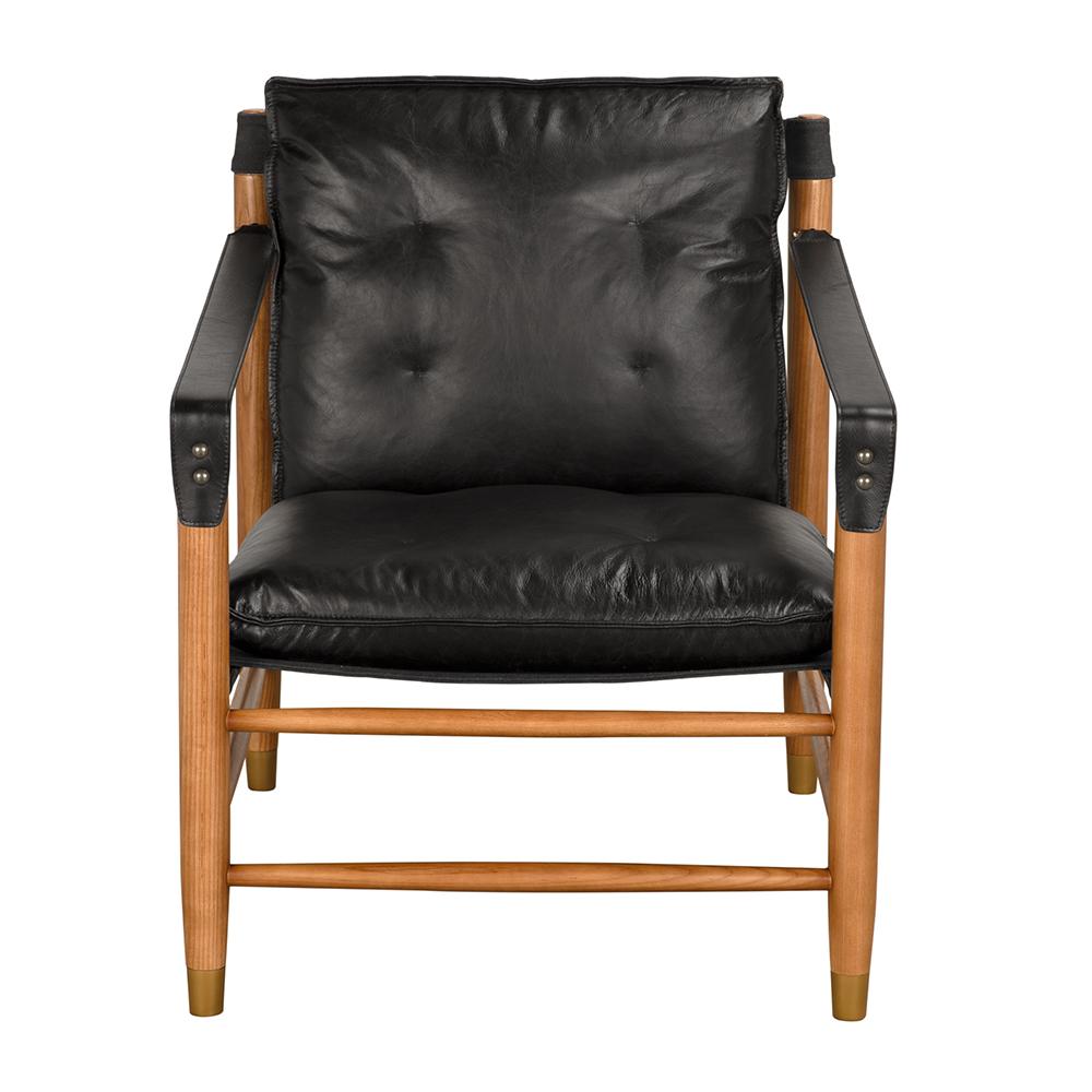 NOIR Luther Chair Ebony Black Leather