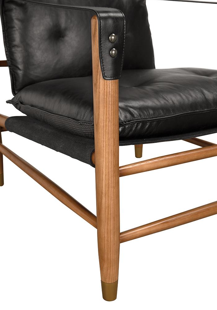 NOIR Luther Chair Ebony Black Leather