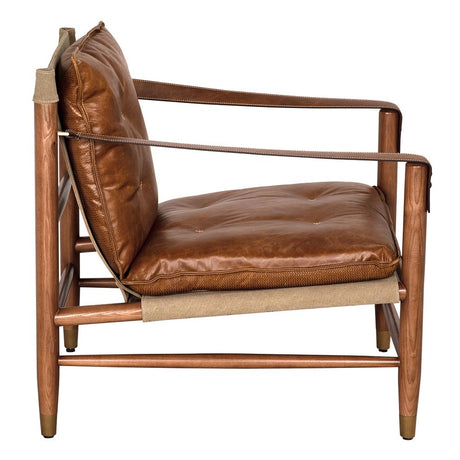 NOIR Luther Chair Cuba Brown Leather W/Canvas