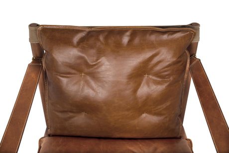 NOIR Luther Chair Cuba Brown Leather W/Canvas