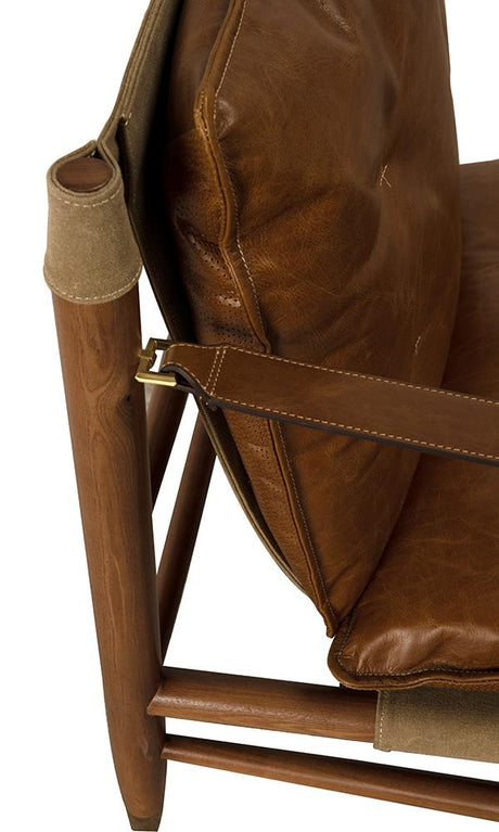 NOIR Luther Chair Cuba Brown Leather W/Canvas