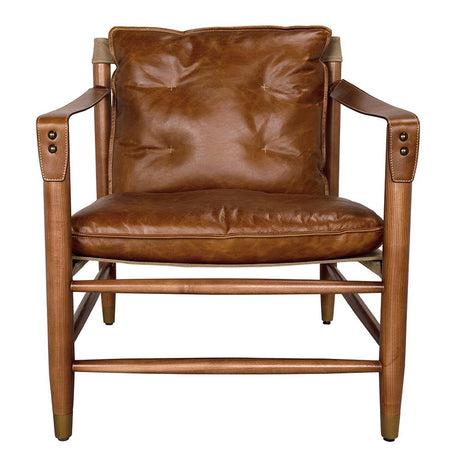 NOIR Luther Chair Cuba Brown Leather W/Canvas