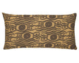 Schumacher Ochre & Brown 24" x 12" Bosphorous Hand Block Pillow