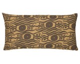 Schumacher Ochre & Brown 24" x 12" Bosphorous Hand Block Pillow