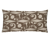 Schumacher Brown 24" x 12" Tarot Hand Block Pillow
