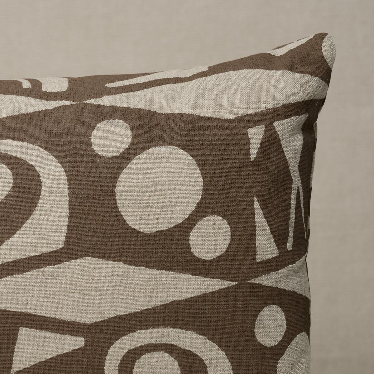 Schumacher Brown 24" x 12" Tarot Hand Block Pillow
