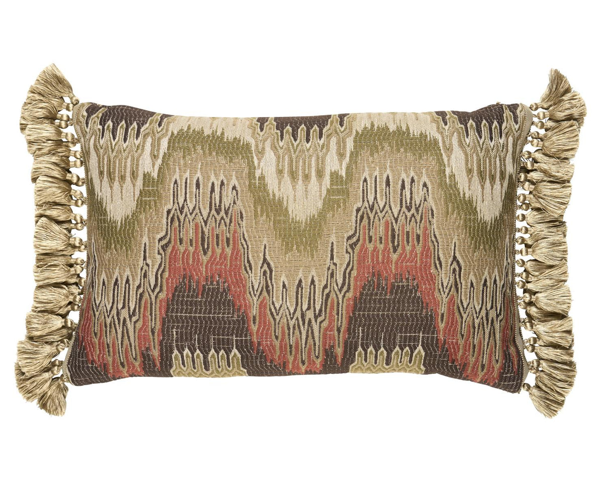 Schumacher Ruby 18" x 12" Elio Flamestitch Pillow