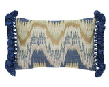 Schumacher Indigo 18" x 12" Elio Flamestitch Pillow