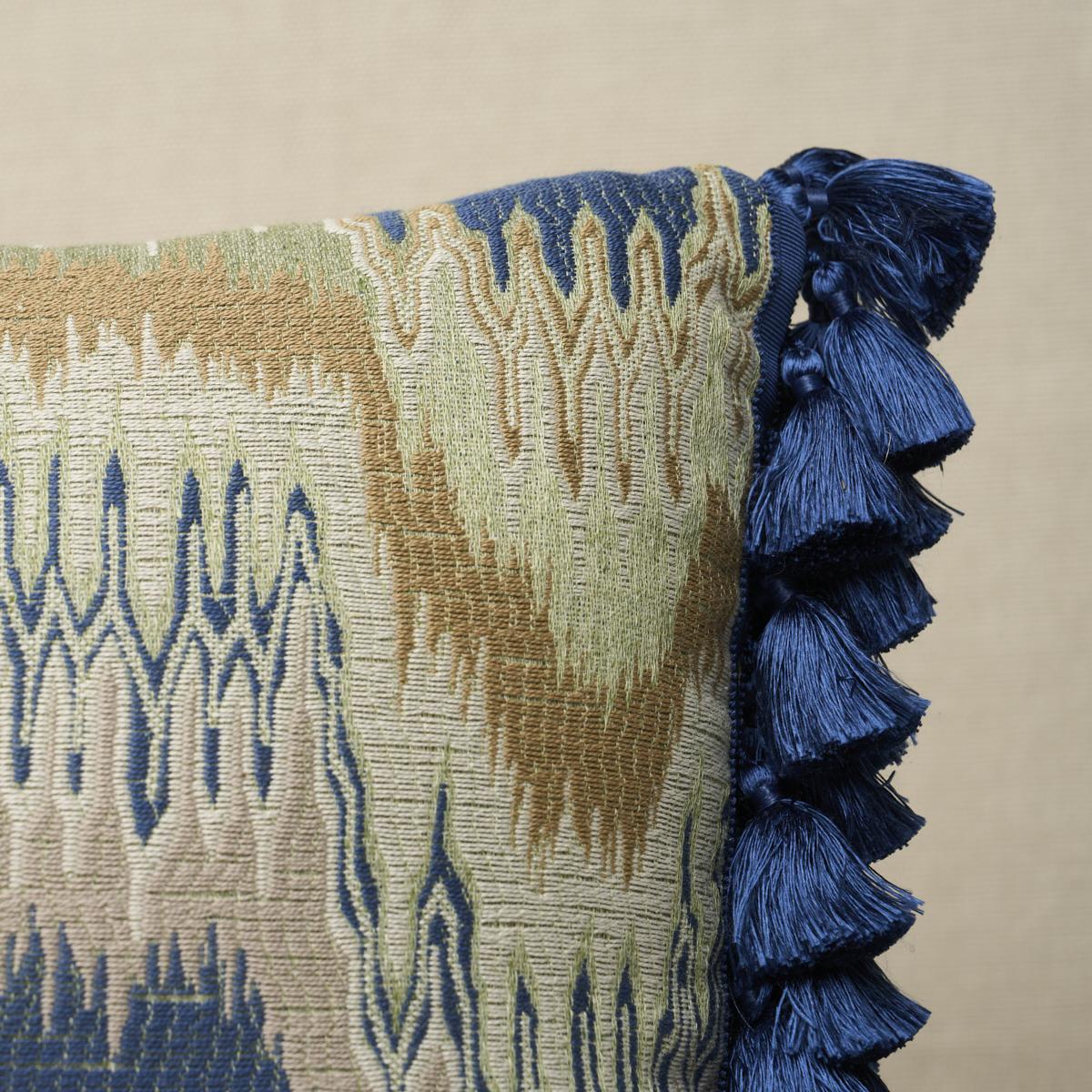 Schumacher Indigo 18" x 12" Elio Flamestitch Pillow