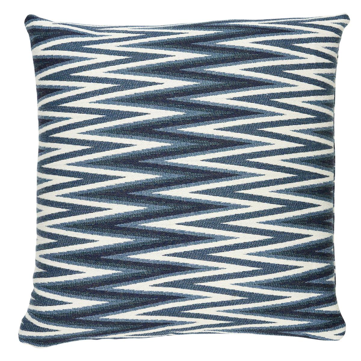 Schumacher Blue 22" x 22" Wedge Weave Pillow