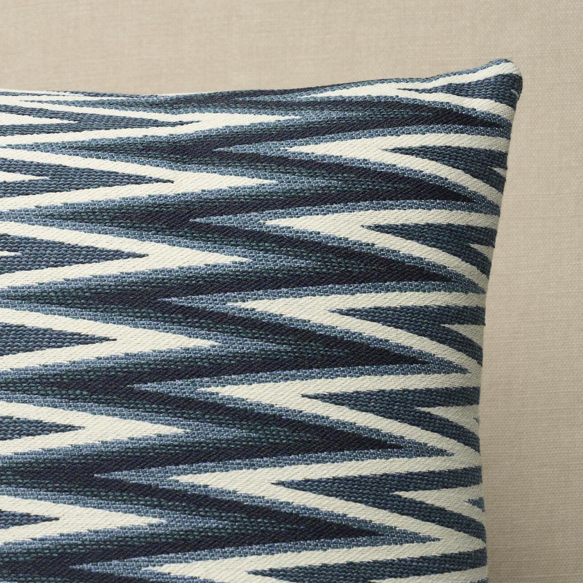 Schumacher Blue 22" x 22" Wedge Weave Pillow