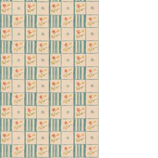 G P & J Baker FORGET-ME-NOT TEAL/SPICE Fabric