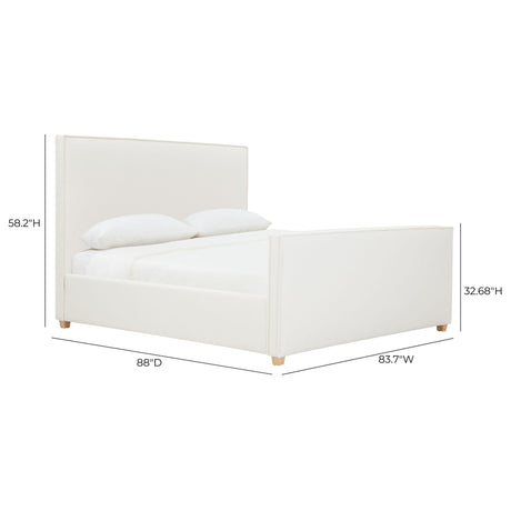 TOV Bristol Park Ivory Contract-Grade Fabric Upholstered Bed King