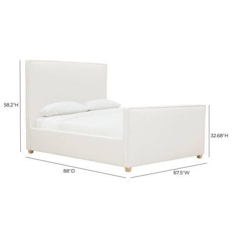 TOV Bristol Park Ivory Contract-Grade Fabric Upholstered Bed Queen