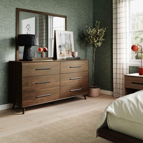 TOV Emery 62" Walnut 6-Drawer Dresser
