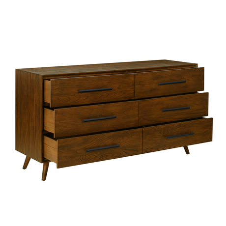 TOV Emery 62" Walnut 6-Drawer Dresser