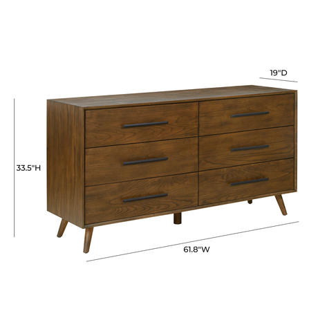 TOV Emery 62" Walnut 6-Drawer Dresser