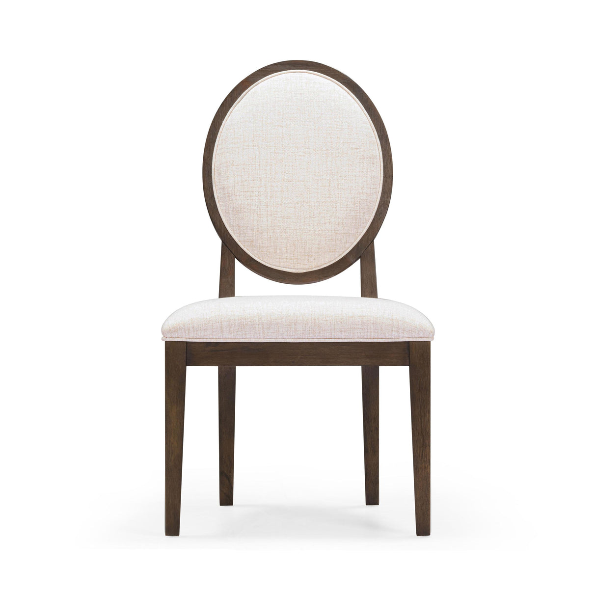 TOV Mila Dark Brown and Beige Performance Fabric Dining Chair - Set of 2