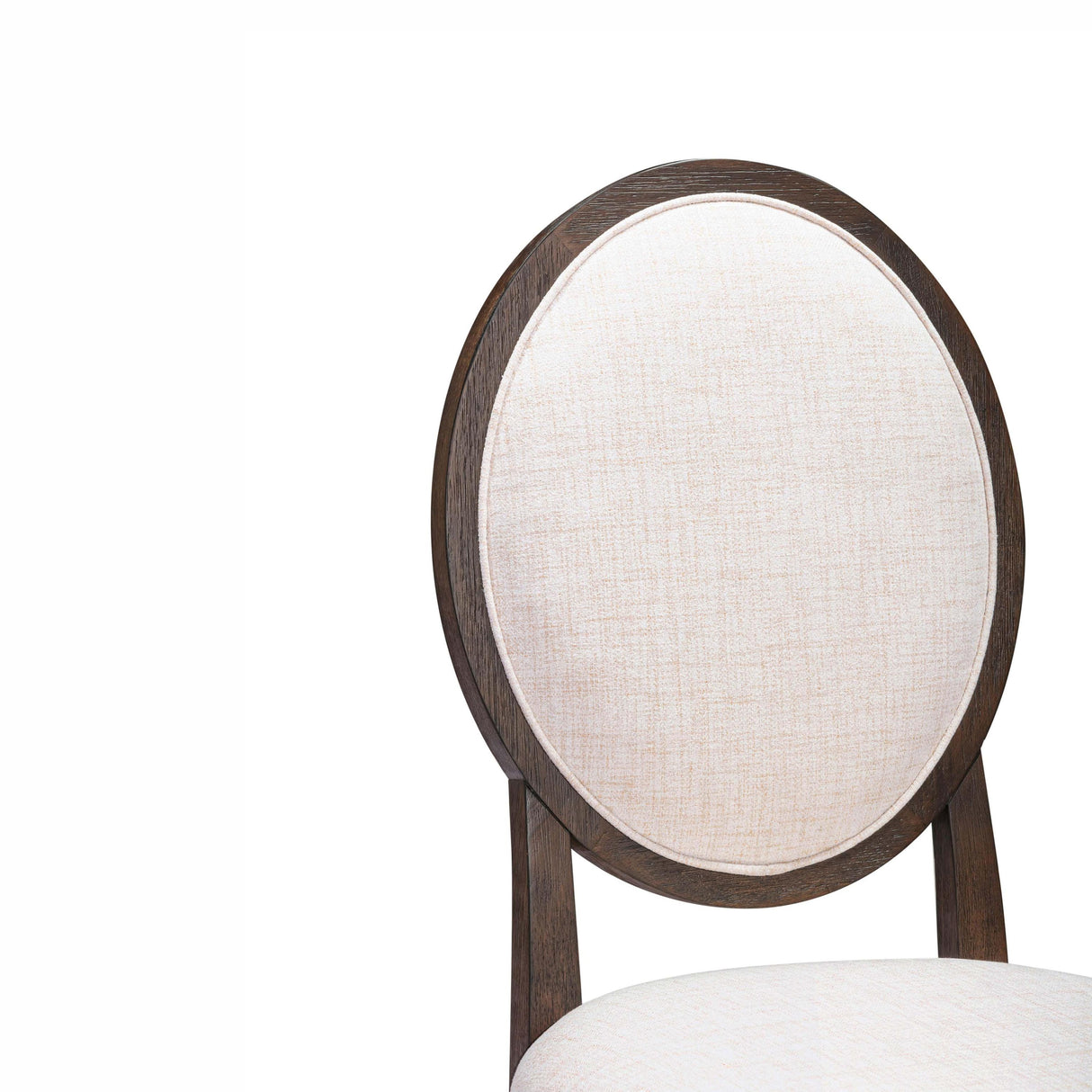 TOV Mila Dark Brown and Beige Performance Fabric Dining Chair - Set of 2