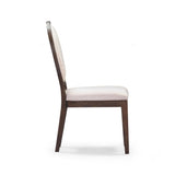 TOV Mila Dark Brown and Beige Performance Fabric Dining Chair - Set of 2